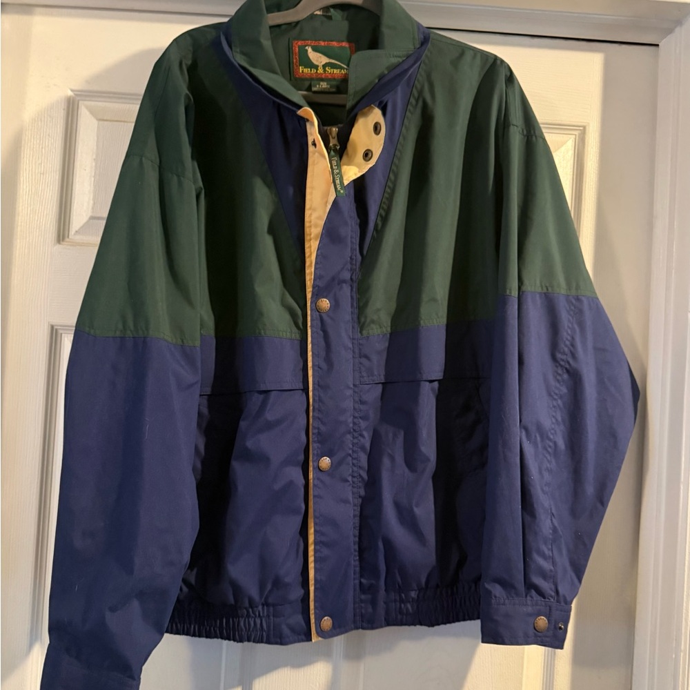 Field & Stream 90s Men’s Jacket Color Block Blue Green Yellow Sz XL